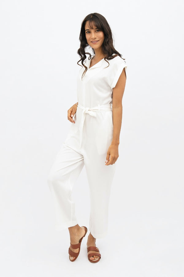 Dakar - Straight Leg Jumpsuit -Porcelain