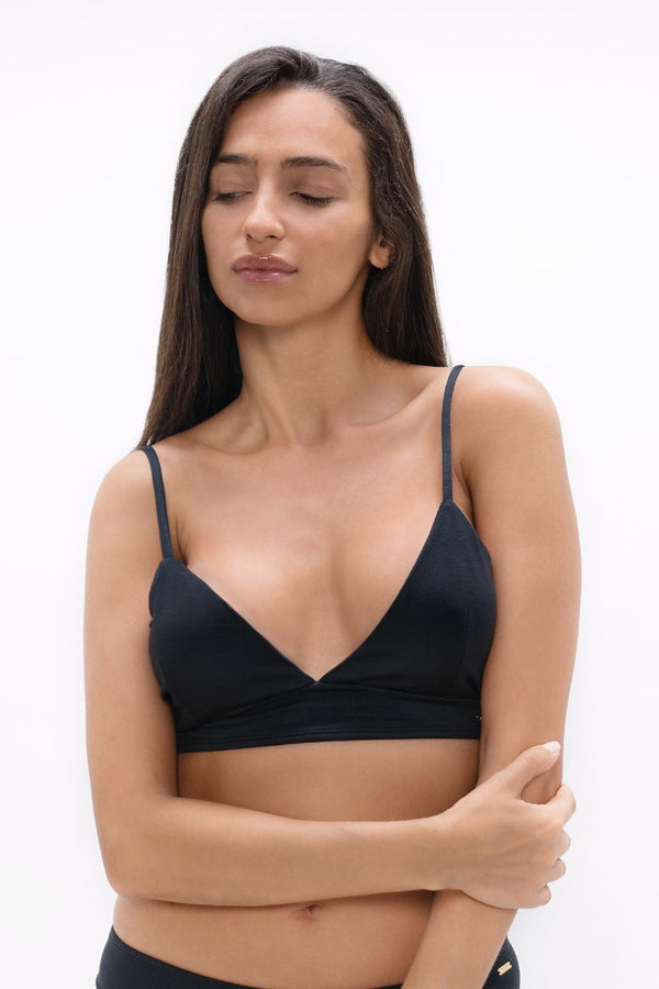 Paris  - Skin-caring Essential Bra Top - Black Sand